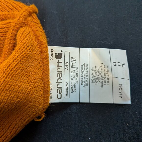 Carhartt Acrylic Watch Hat - A18 - Marmalade Orange - Picture 2 of 2